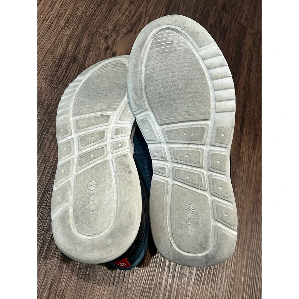 Kizik Lima Deep Sea Blue Hands Free Slip On Sneakers Mens 5.5 Womens 7 F.A.S.T.